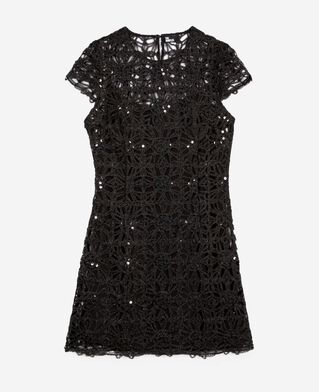 The Kooples WOMEN BLACK short black guipure dress