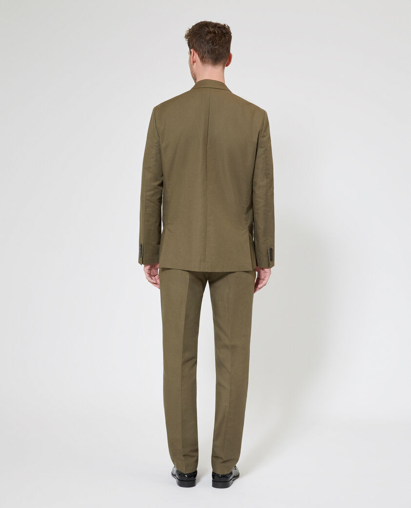 The Kooples MEN KAKI khaki cotton linen suit jacket