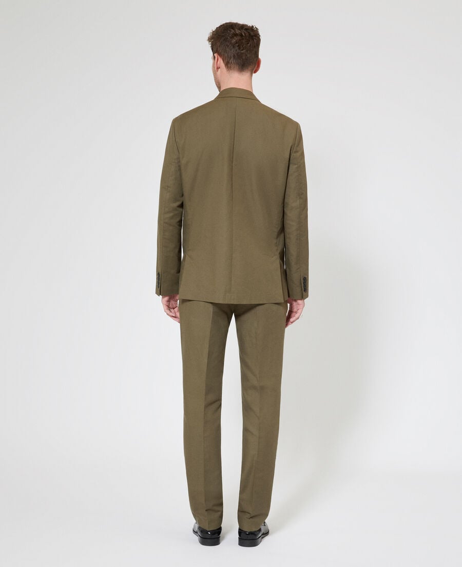 The Kooples MEN KAKI khaki cotton linen suit jacket