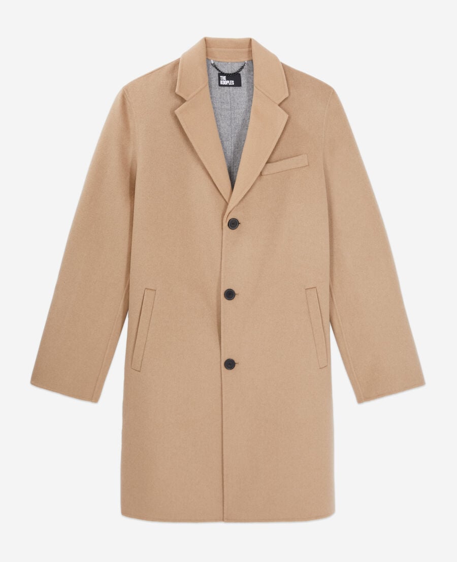 The Kooples HOMBRE CAMEL abrigo beige largo mezcla lana