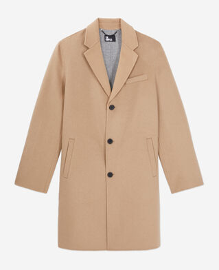 The Kooples HOMBRE CAMEL abrigo beige largo mezcla lana