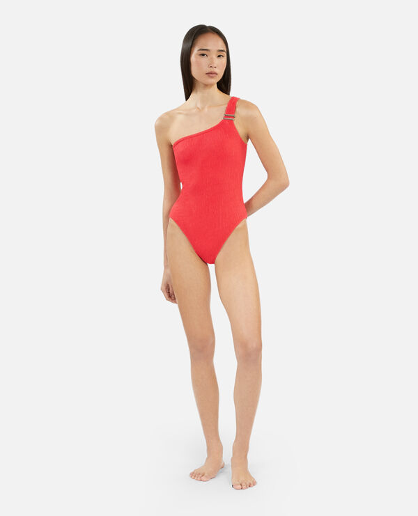 maillot de bain the kooples x luz une pièce asymétrique rouge