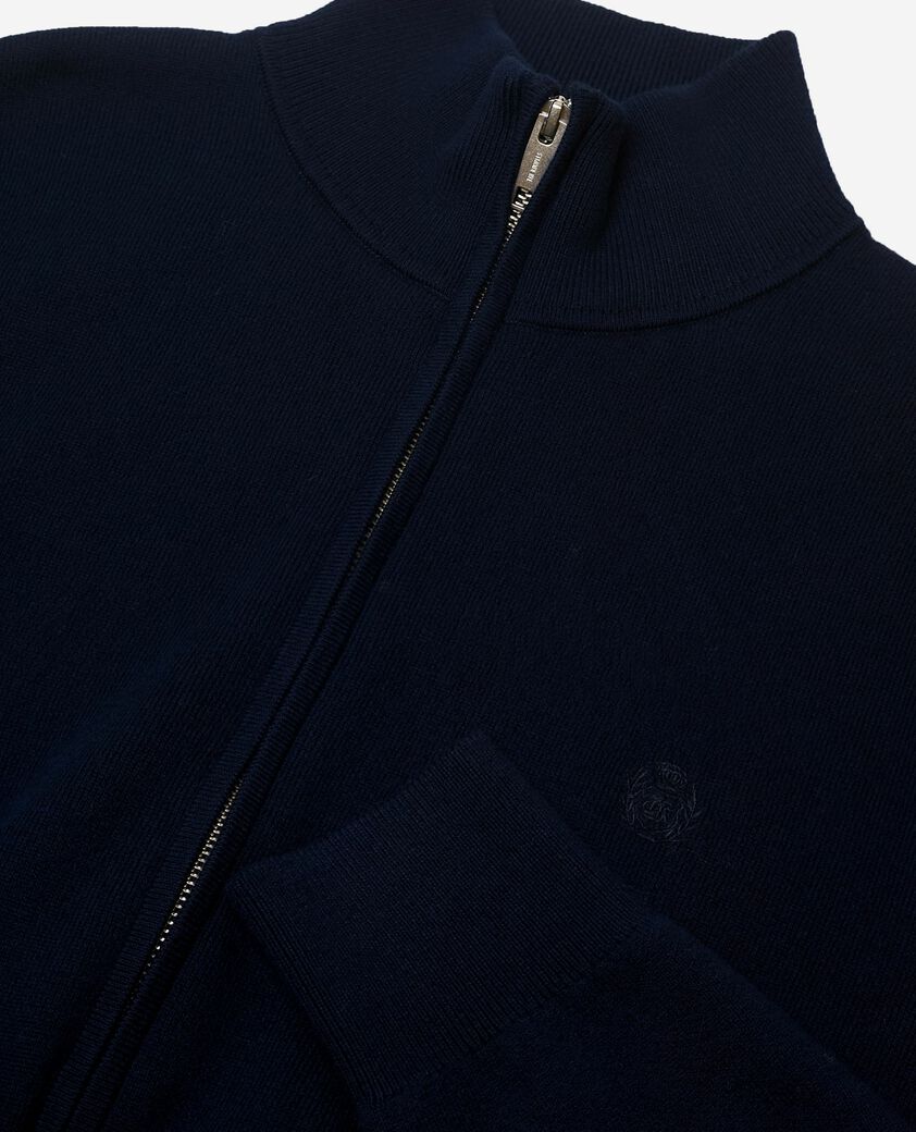 The Kooples MEN NAVY double-sided wool cardigan with navy zip