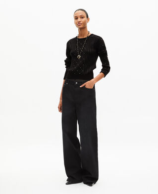 The Kooples FEMME BLACK pull avec strass et perles noir