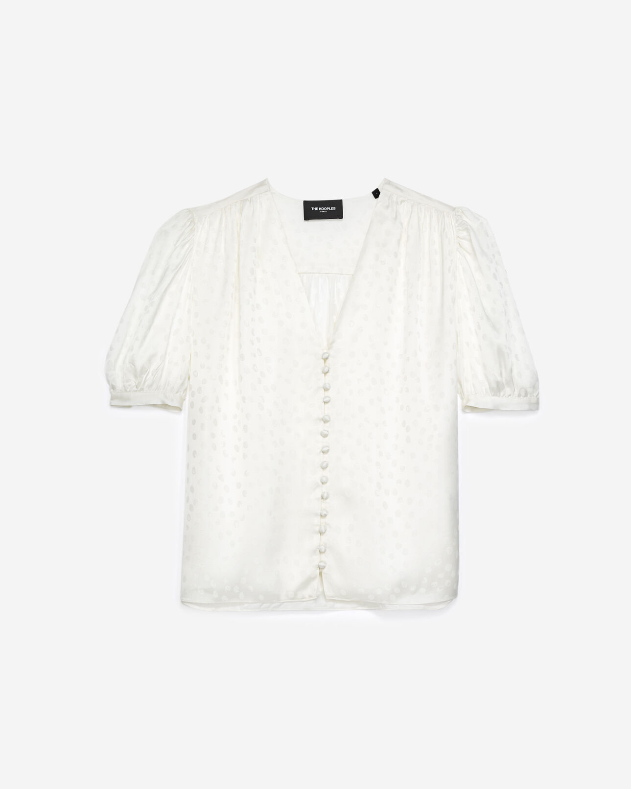 The Kooples WOMEN ECRU flowing jacquard shirt with puffed sleeves