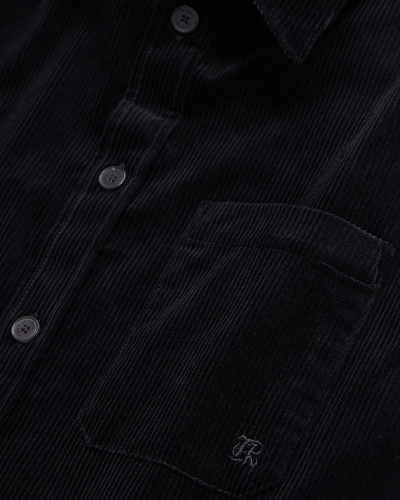 The Kooples HOMME BLACK chemise noire en velours côtelé