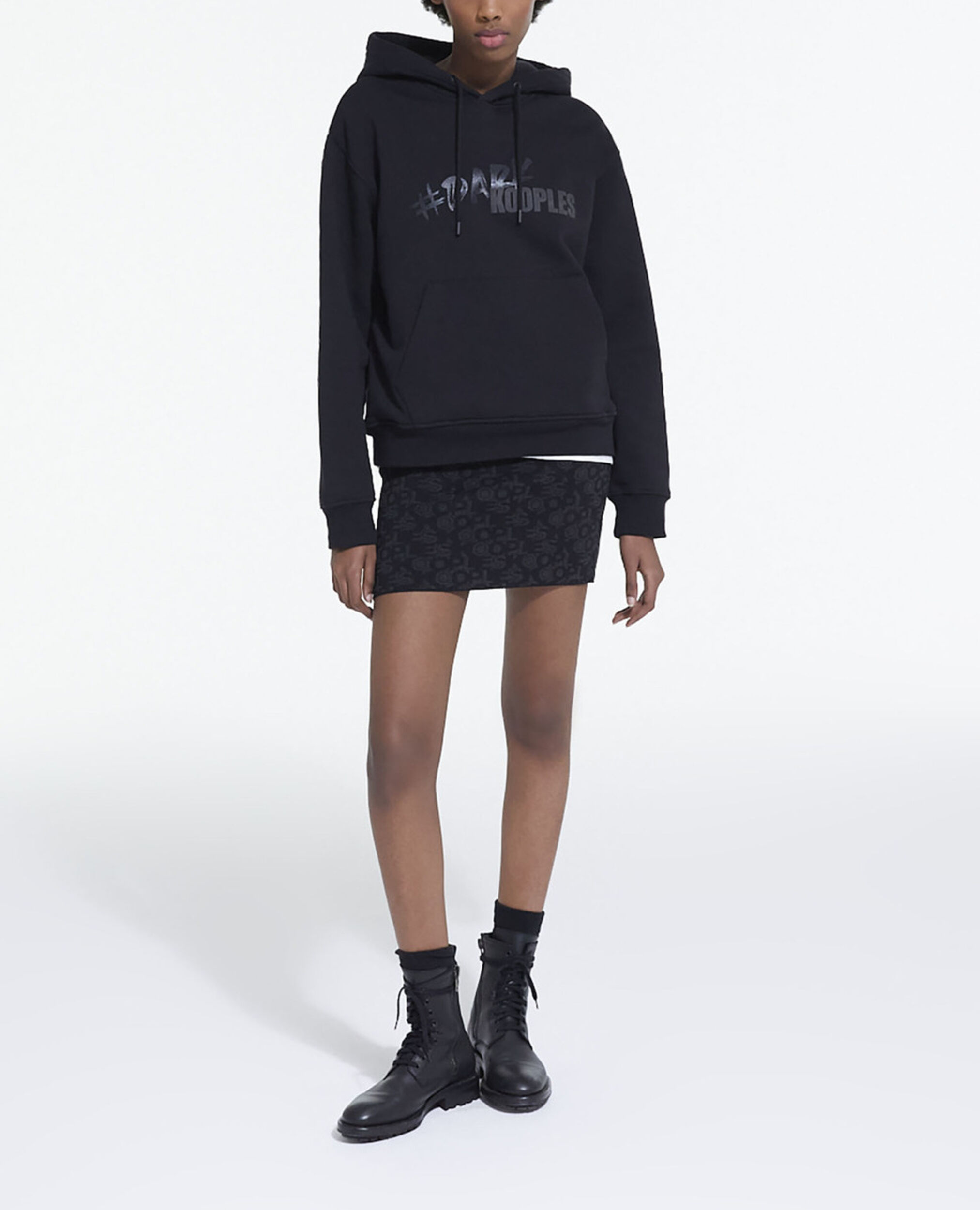 Schwarzes Sweatshirt mit The Kooples Logo, BLACK, hi-res image number null