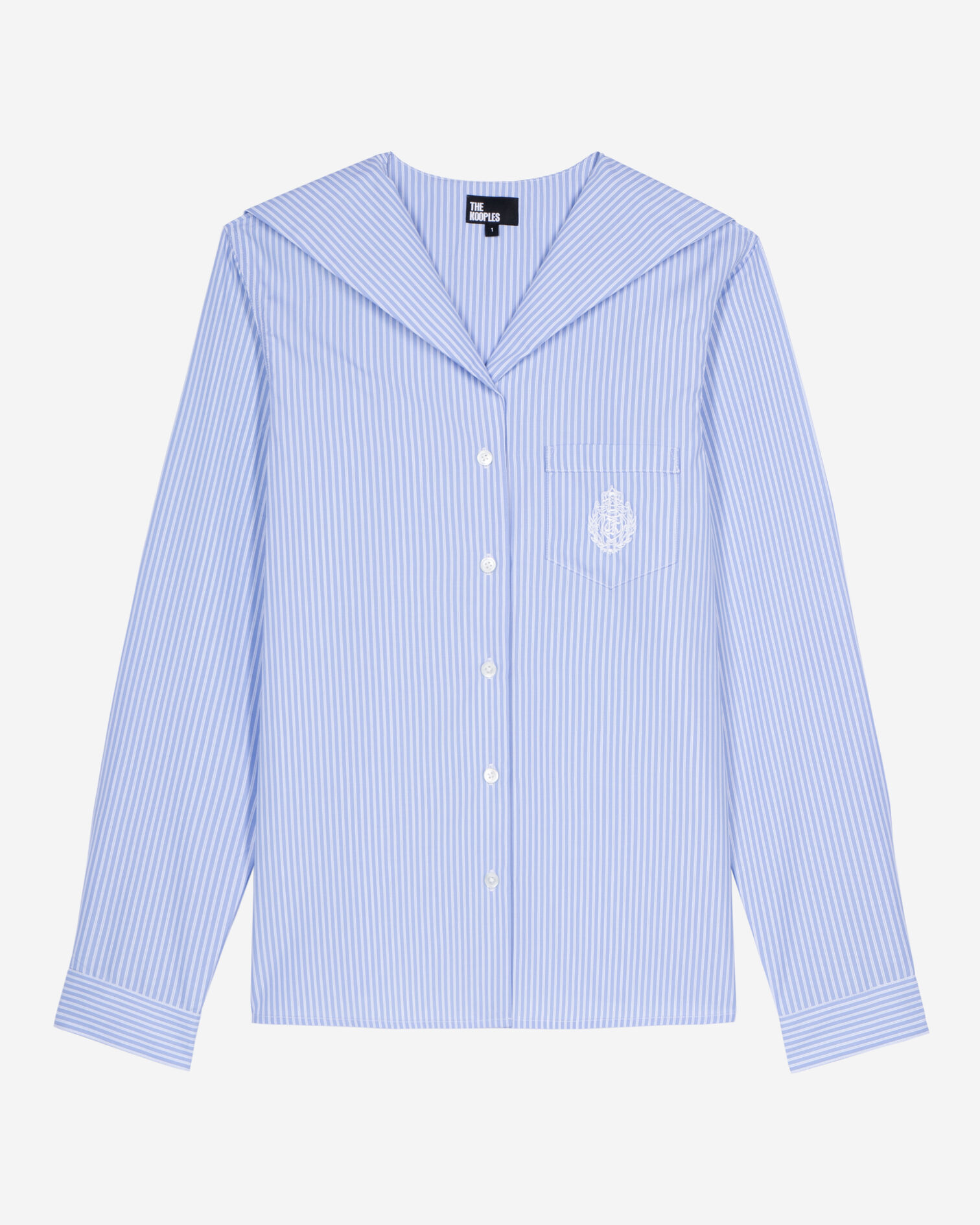 Chemise à rayures en popeline bleue, BLUE WHITE, hi-res image number null