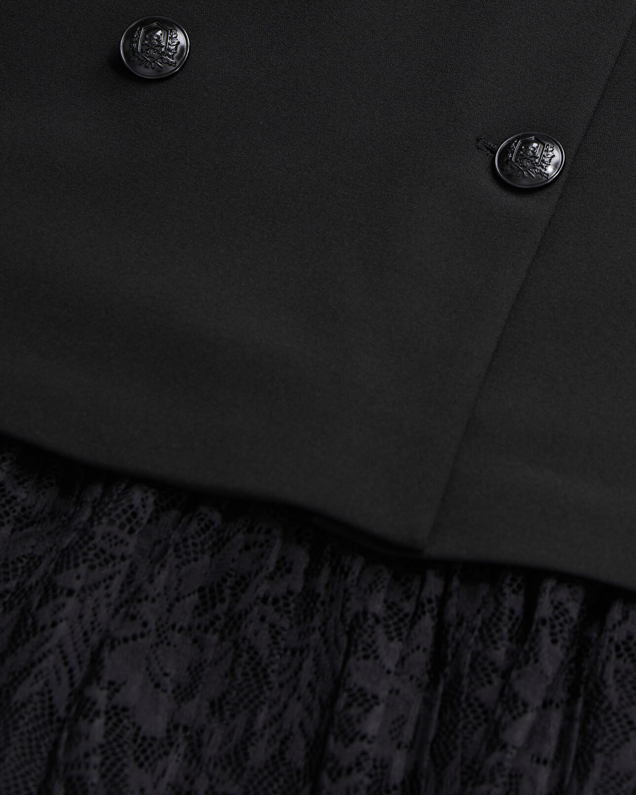 The Kooples WOMEN BLACK short black crepe and lace dress