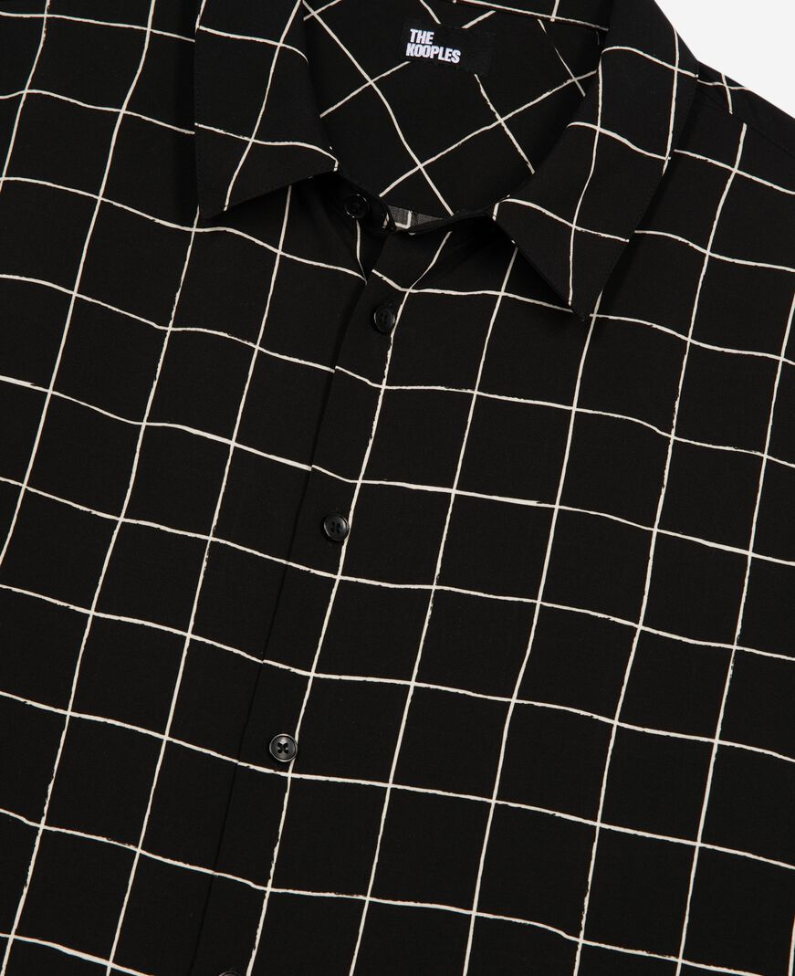 The Kooples HOMME BLACK WHITE chemise à carreaux noire