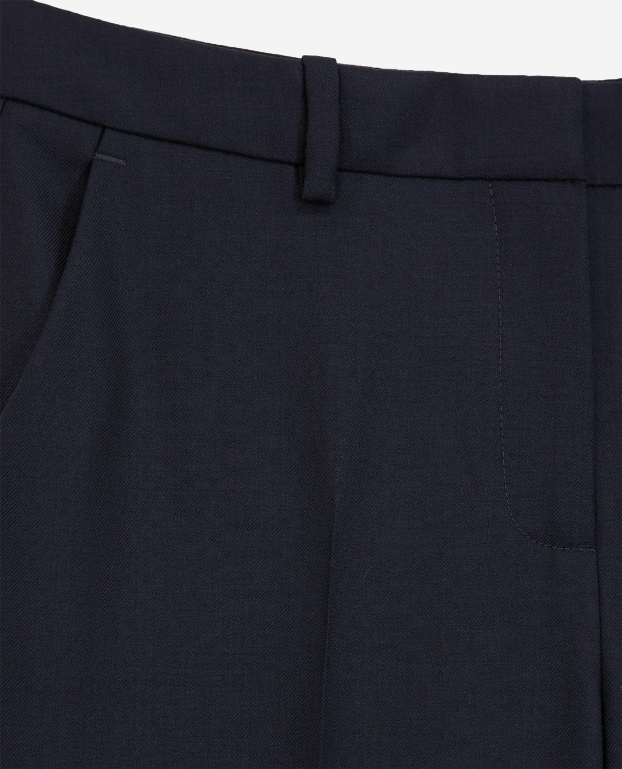 Navy blue slim-fit wool tailored trousers, NAVY, hi-res image number null
