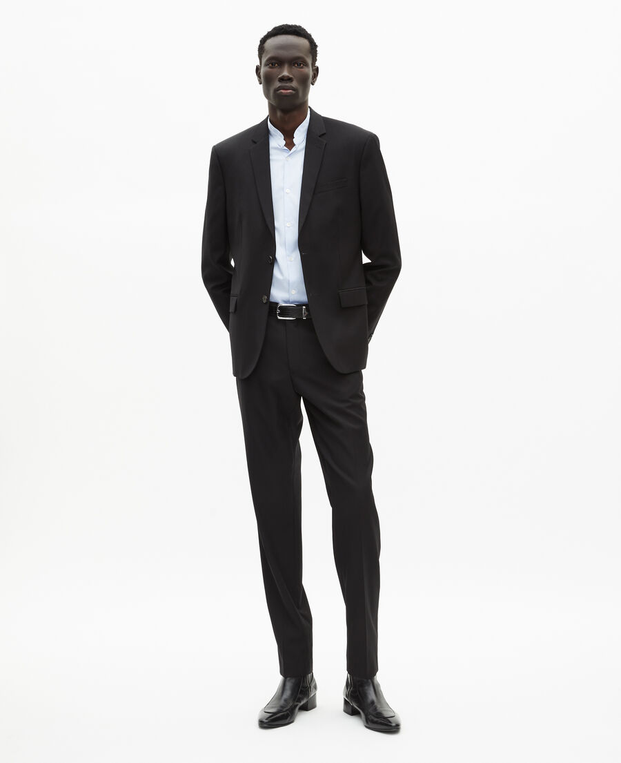 veste de costume en laine noire