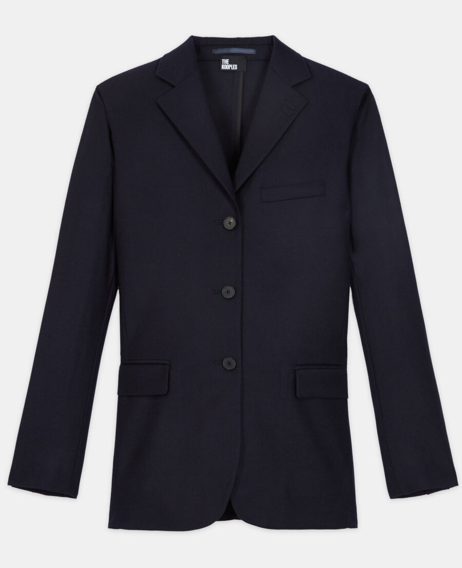 veste de costume en laine bleue