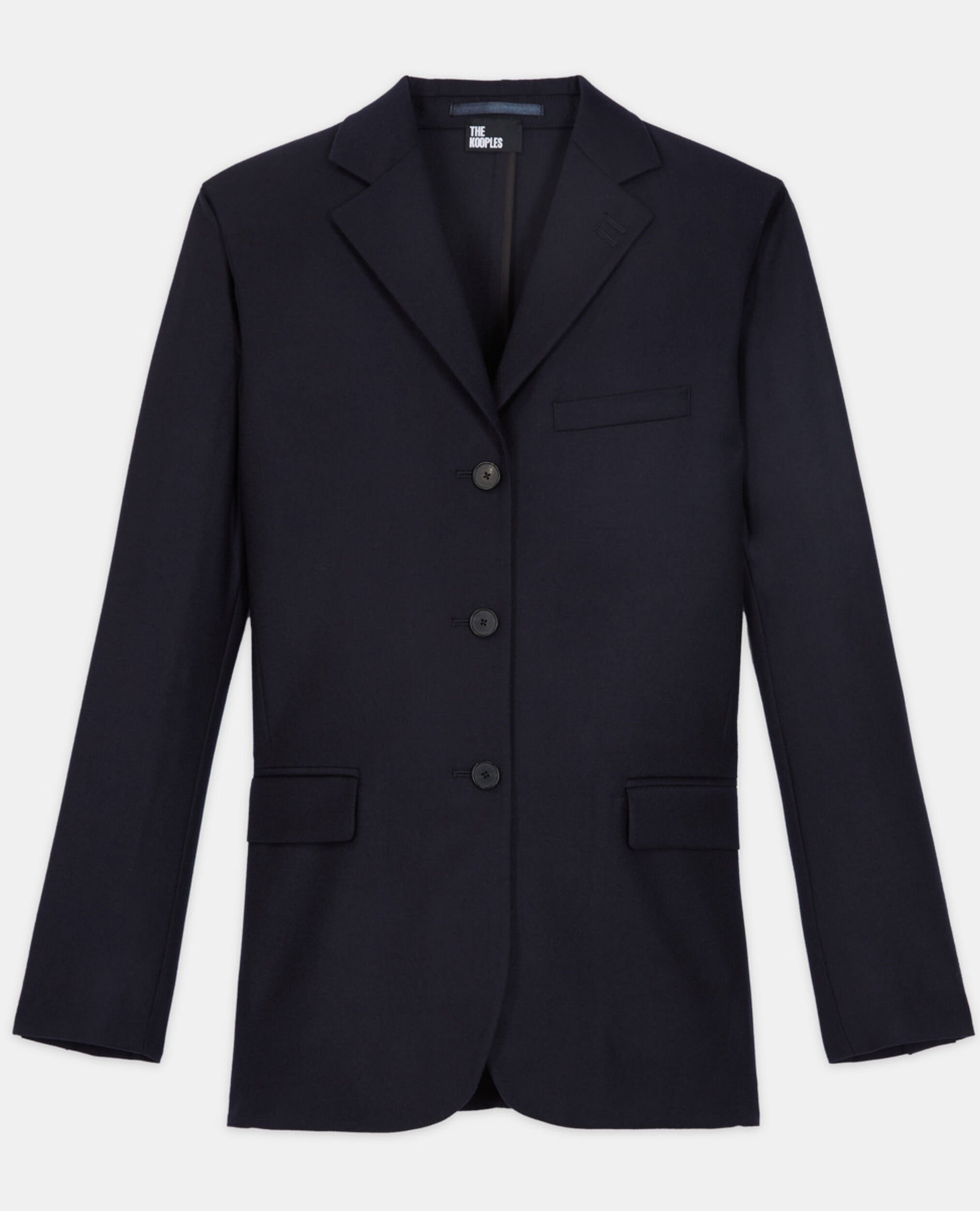 Veste de costume en laine bleue, NAVY, hi-res image number null