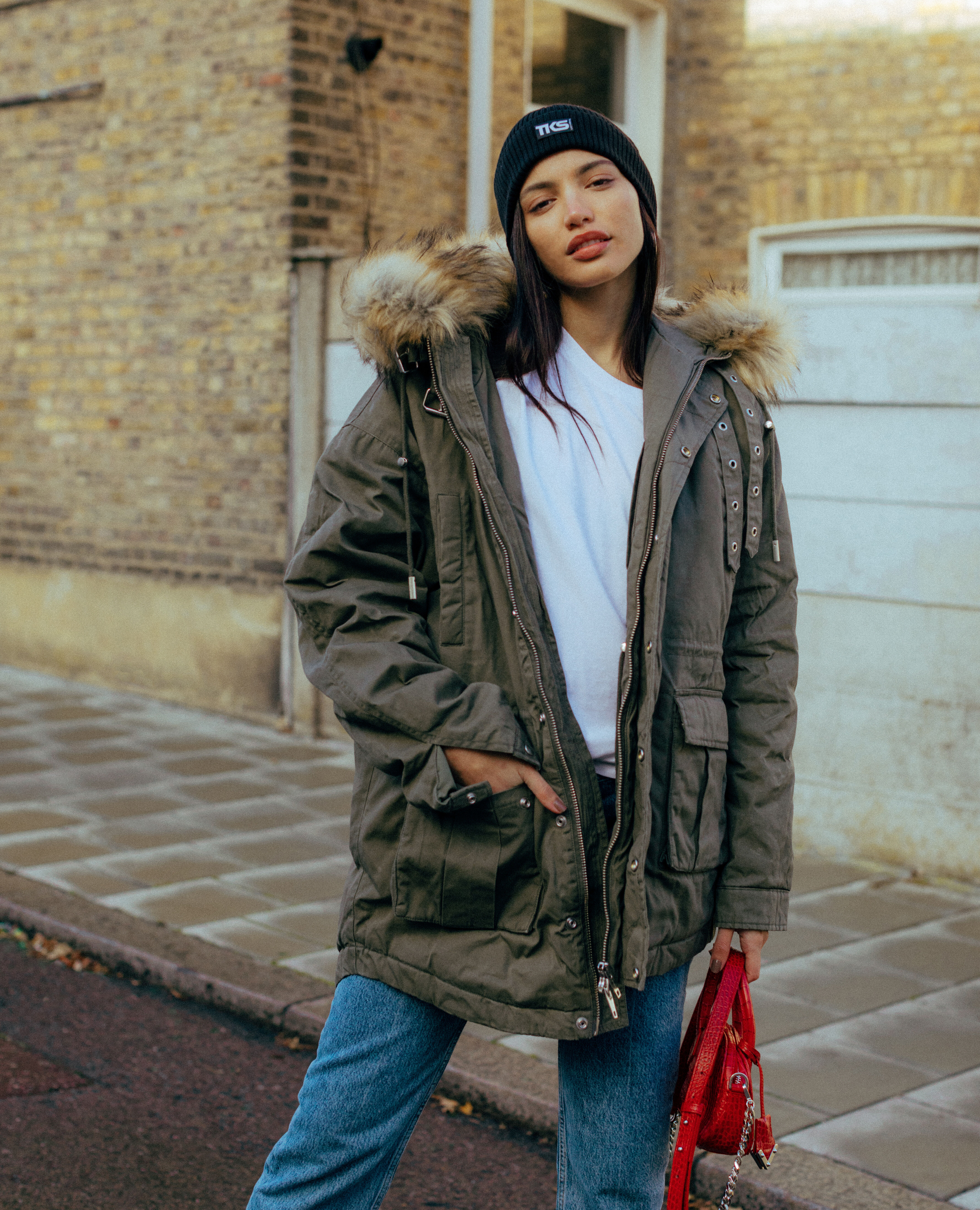 Kooples parka with fur collar discount