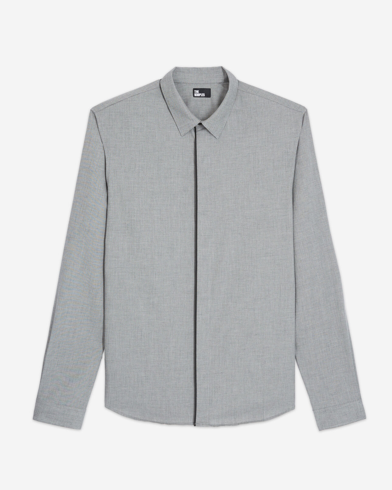 The Kooples MEN GREY check shirt with classic collar