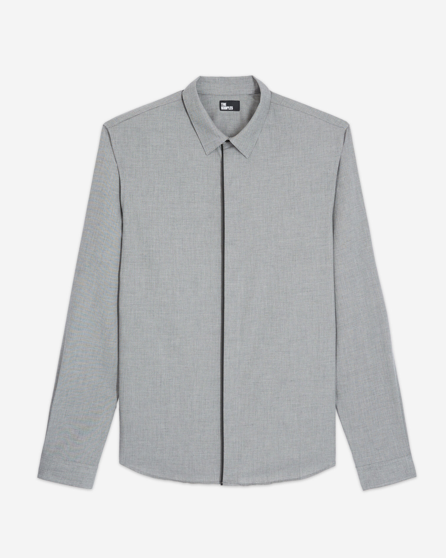 Check shirt with classic collar, GREY, hi-res image number null