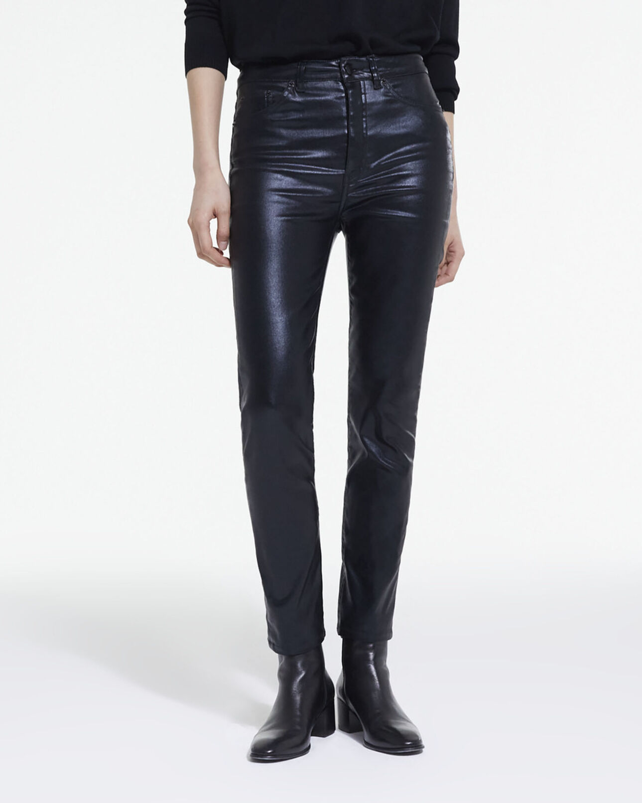 The Kooples DAMEN BLACK schwarze jeans mit slim-fit-passform