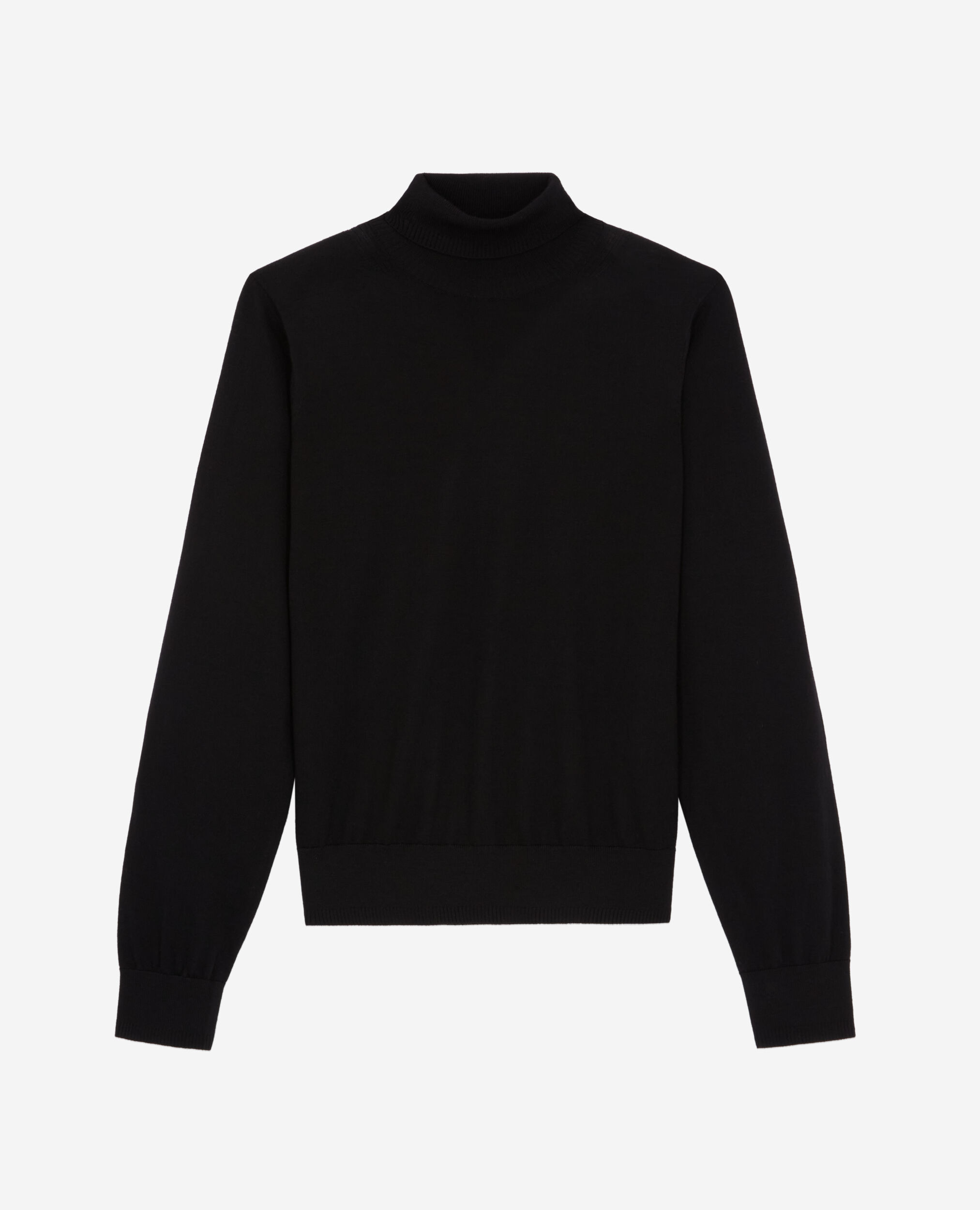 Schwarzer Pullover aus Merinowolle, BLACK, hi-res image number null