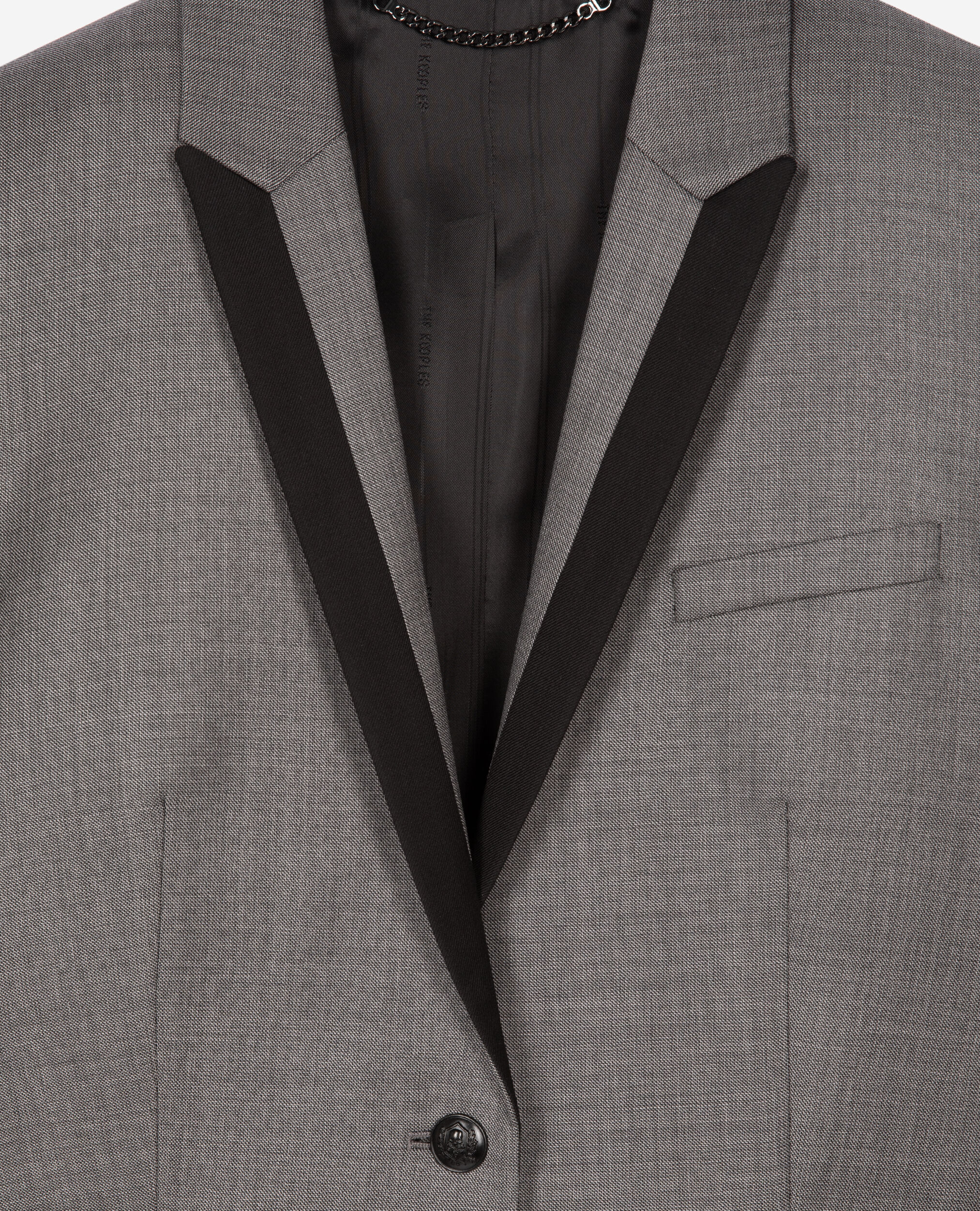 Chaqueta traje recta gris, DARK GREY, hi-res image number null