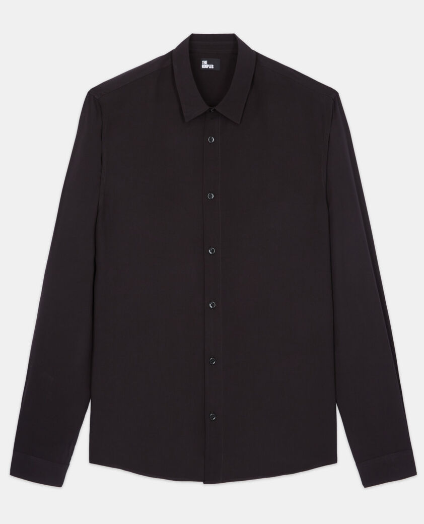 The Kooples HERREN BLACK schwarzes hemd mit klassischer kragen