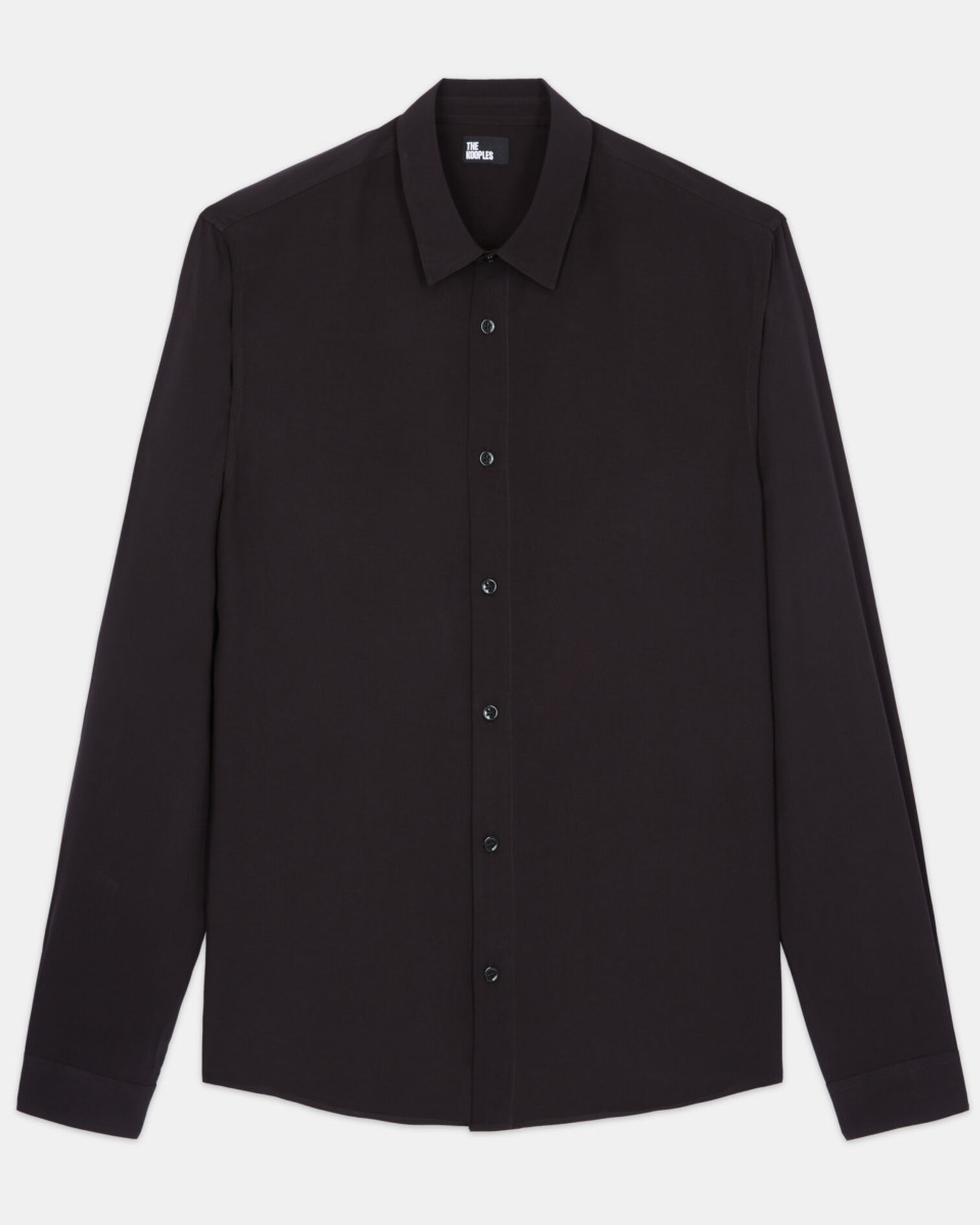 Black shirt  with classic collar, BLACK, hi-res image number null