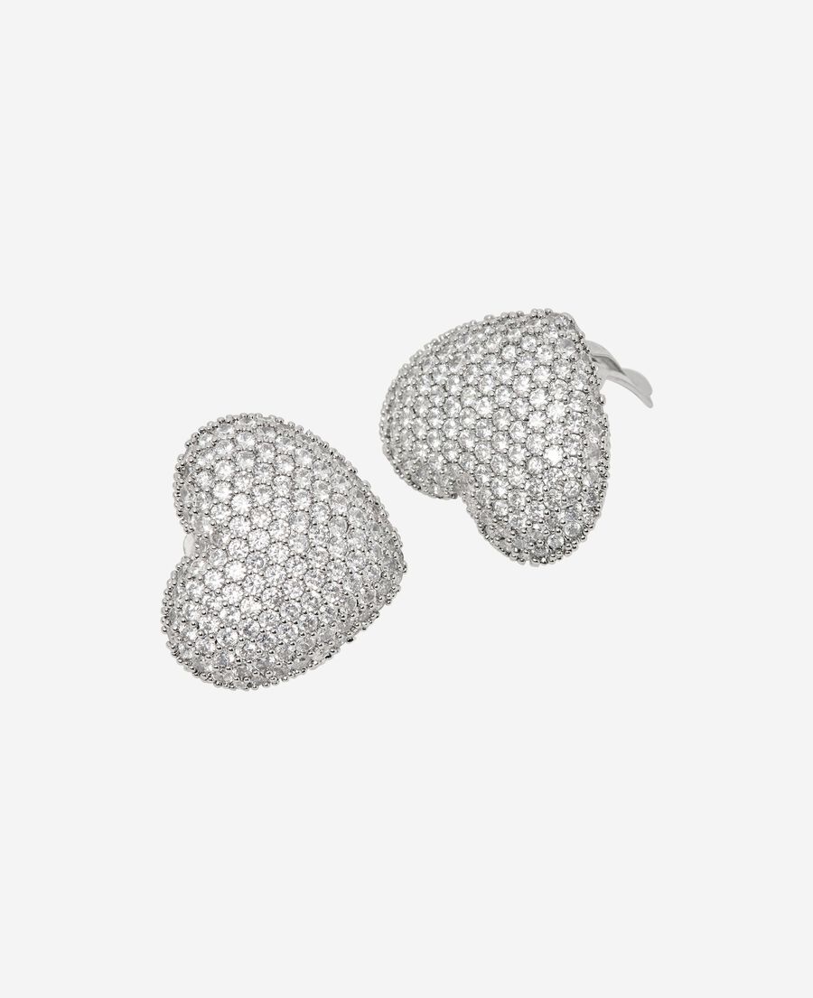 The Kooples FEMME SILVER boucles d'oreilles c&oelig;urs &agrave; clip argent&eacute;