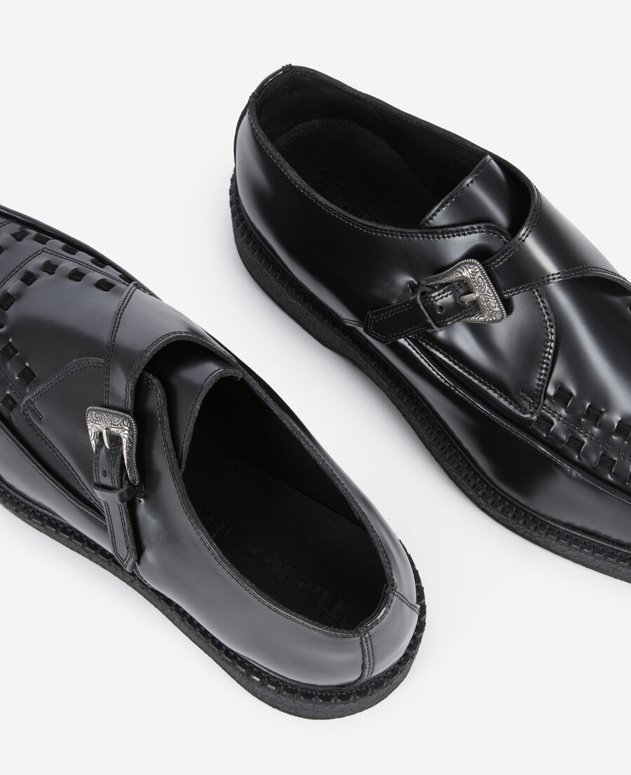 The Kooples HERREN BLACK schwarze derbys aus leder mit schnalle