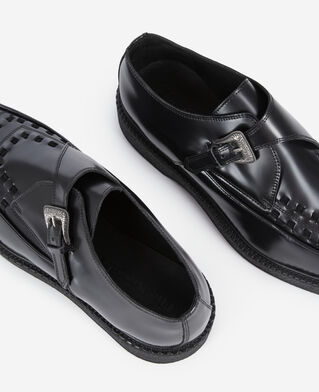 The Kooples HERREN BLACK schwarze derbys aus leder mit schnalle
