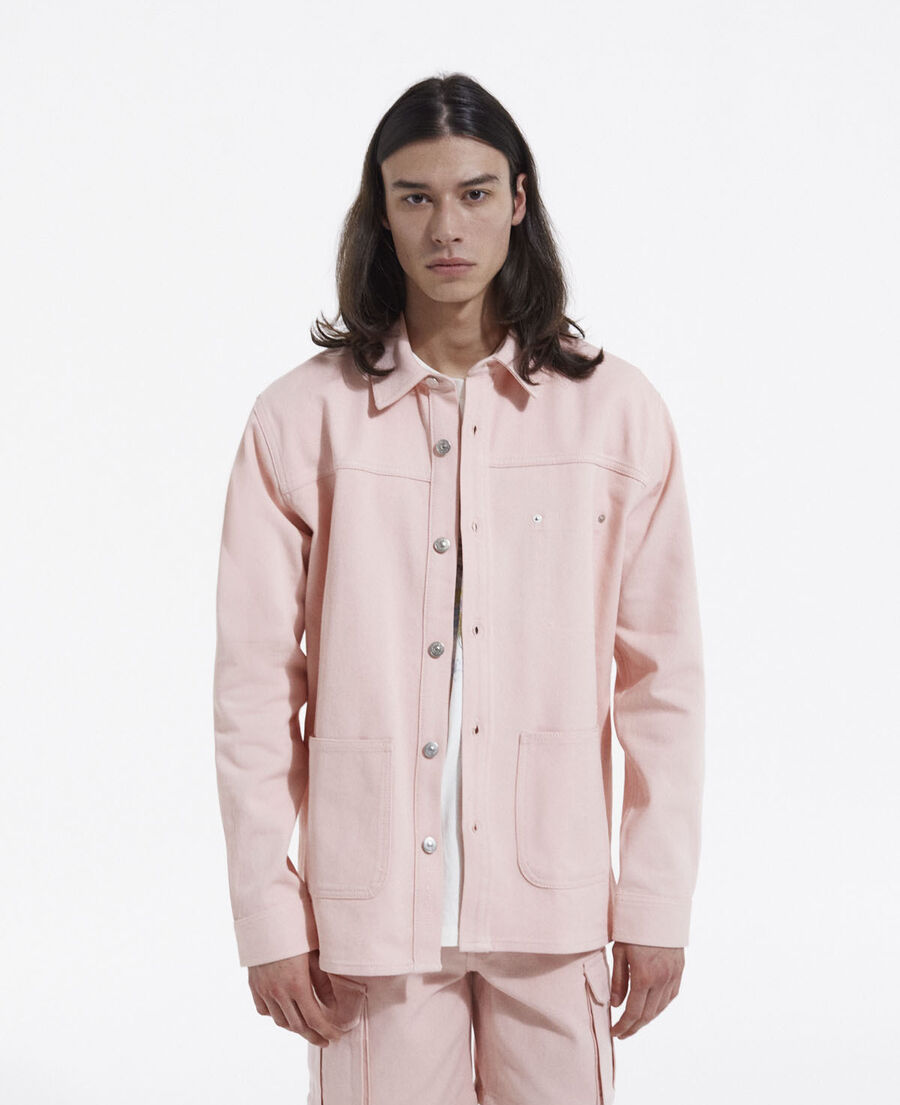 light pink cotton shirt with patch pockets