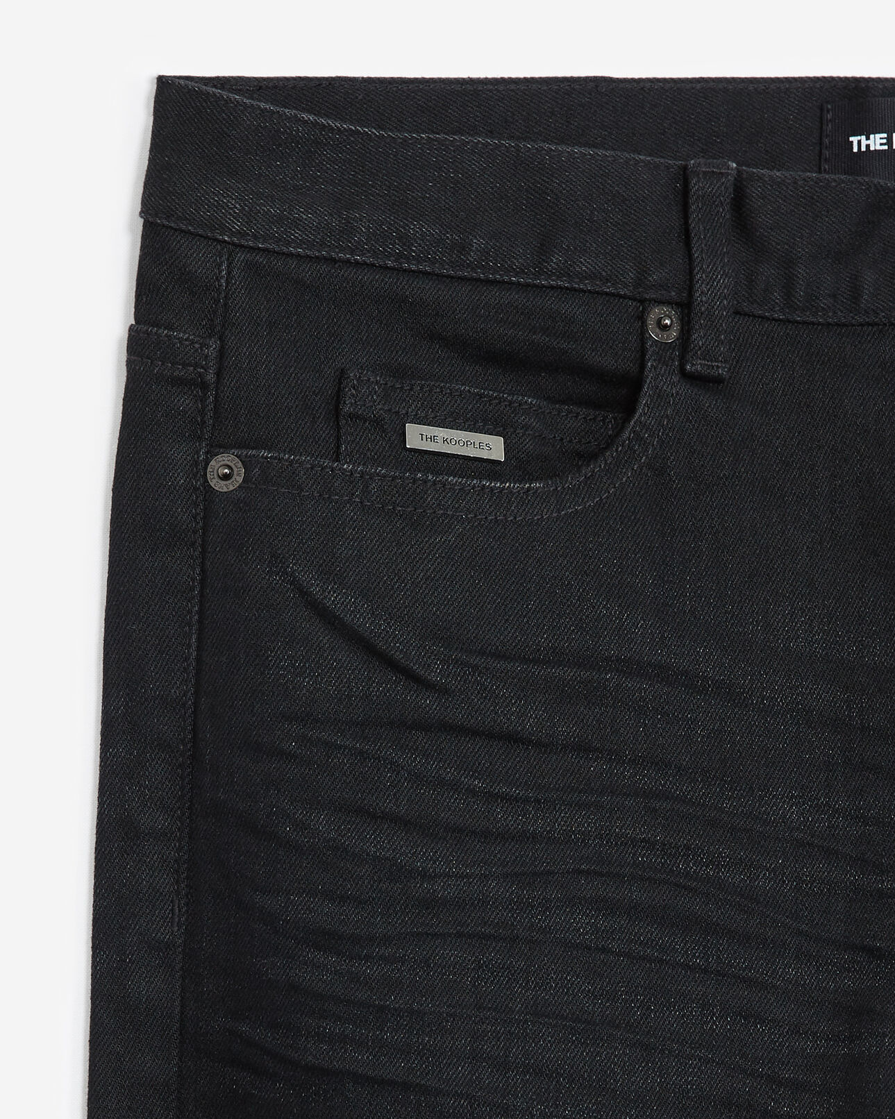 The Kooples MEN BLACK WASHED black slim-fit jeans in cotton