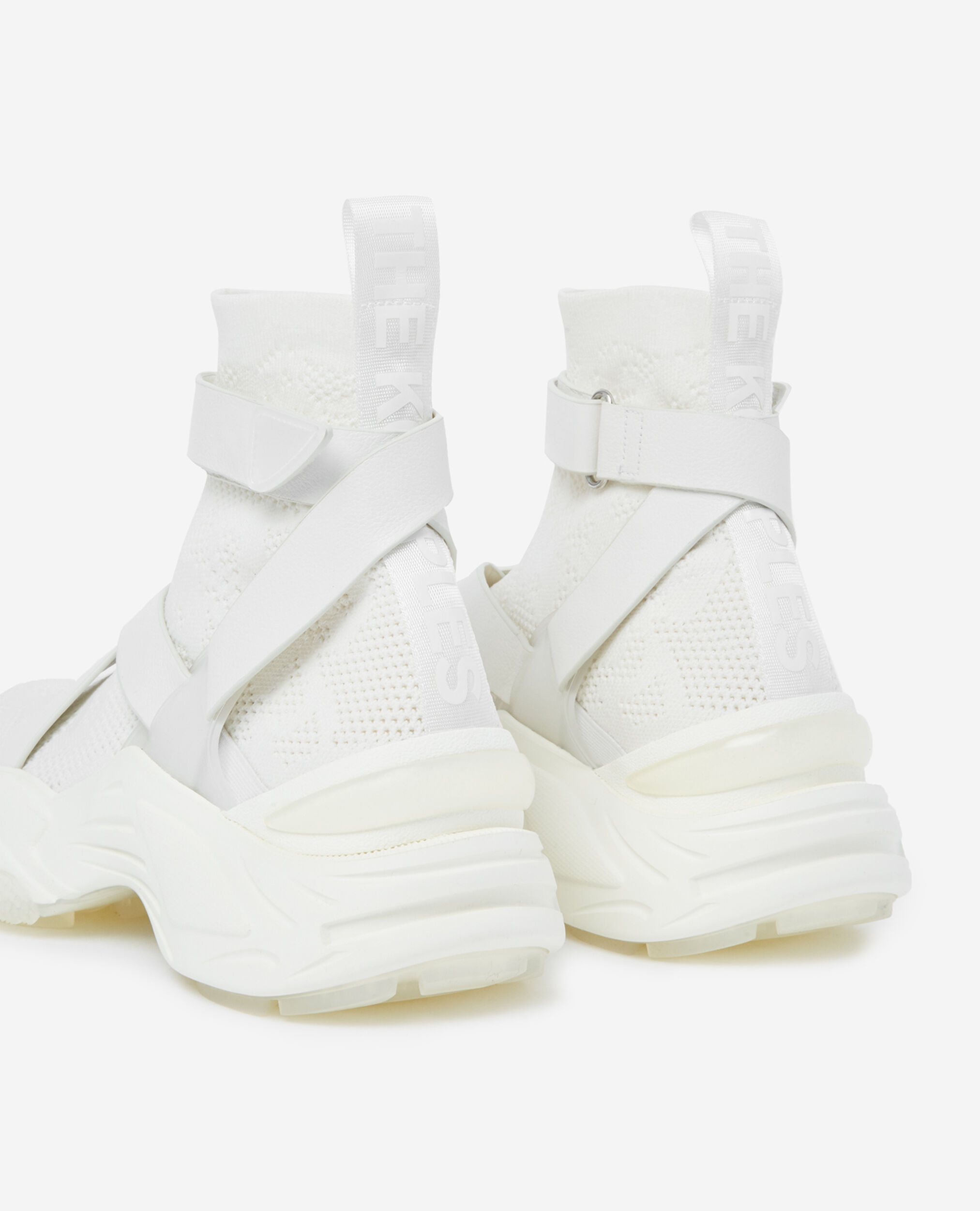 Slick chunky white high-top trainers, WHITE, hi-res image number null