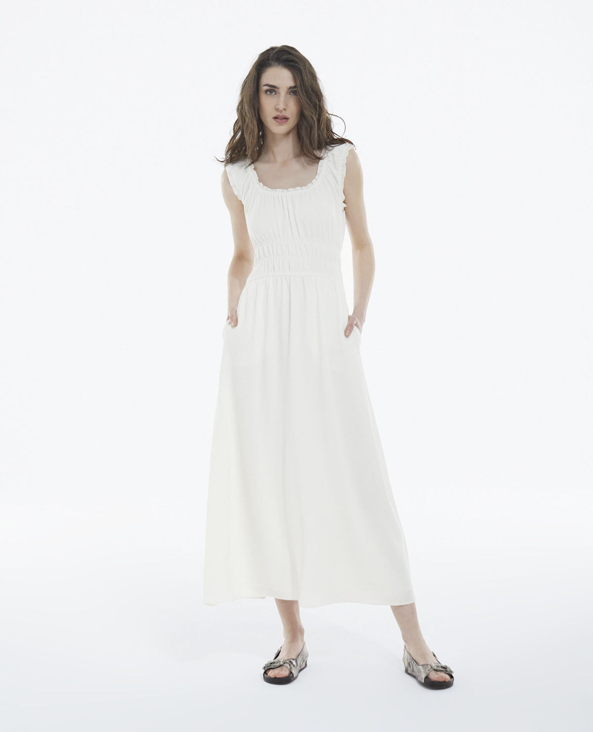 Elegantes Kleid tiefer Ausschnitt, OFF WHITE, hi-res image number null