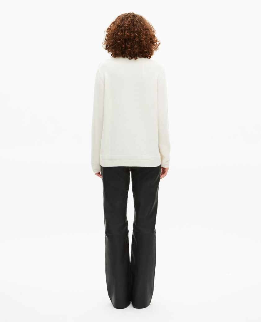 The Kooples FEMME ECRU pull col montant en laine écru