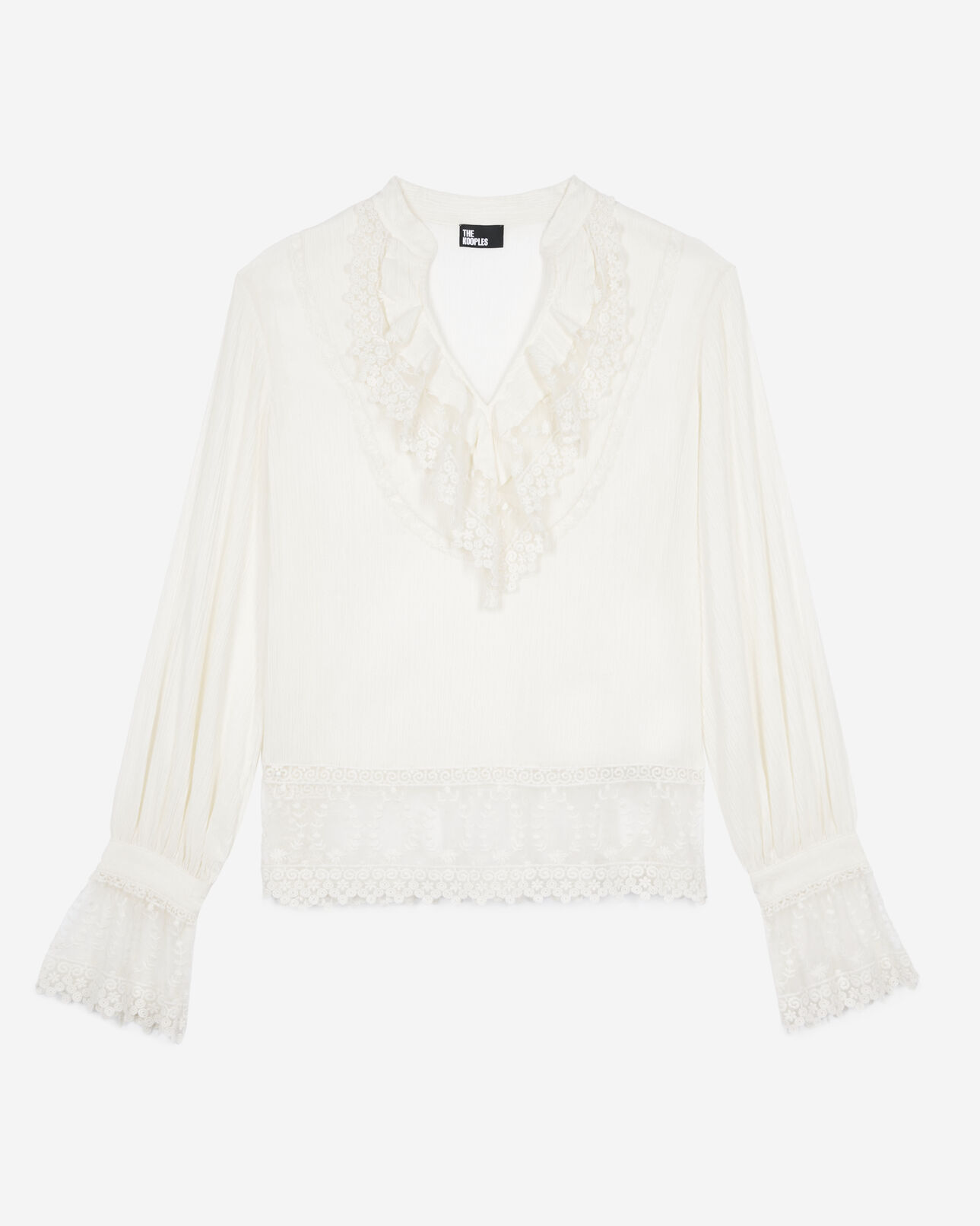 The Kooples FEMME ECRU blouse avec guipure écru