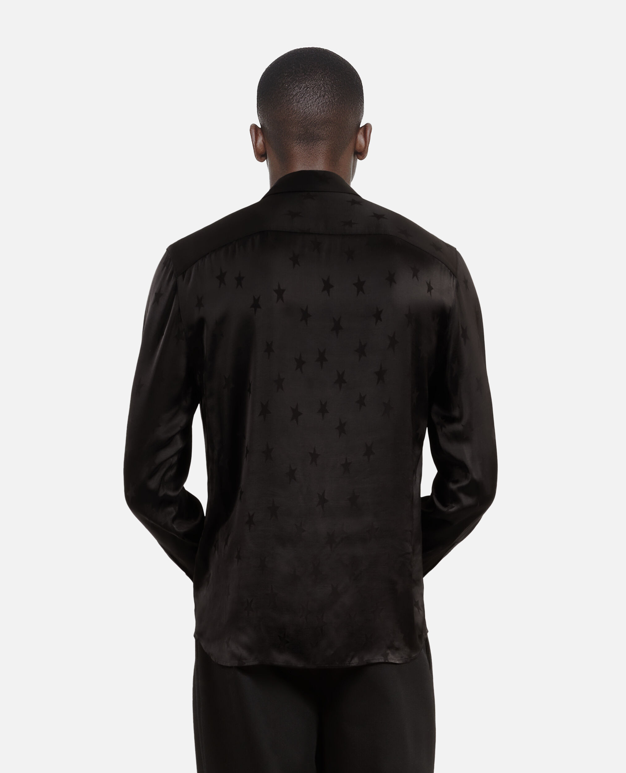 Black jacquard shirt with stars