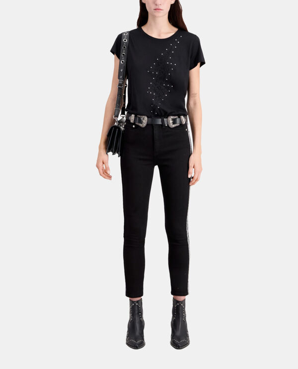 black slim jeans with chains