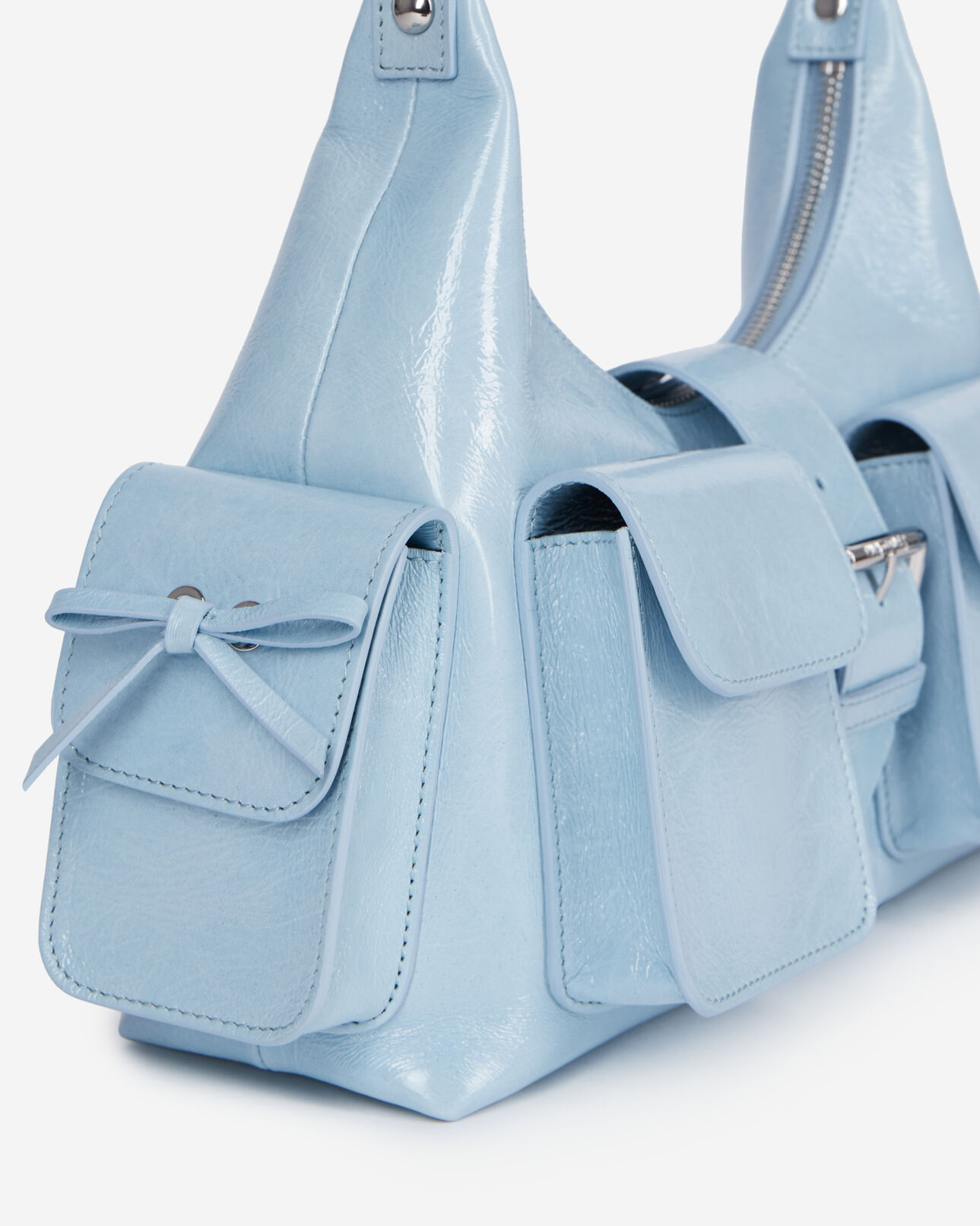 The Kooples WOMEN LIGHT BLUE amelia light blue leather bag