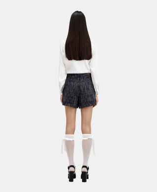 The Kooples FEMME BLACK WHITE short en tweed noir et blanc