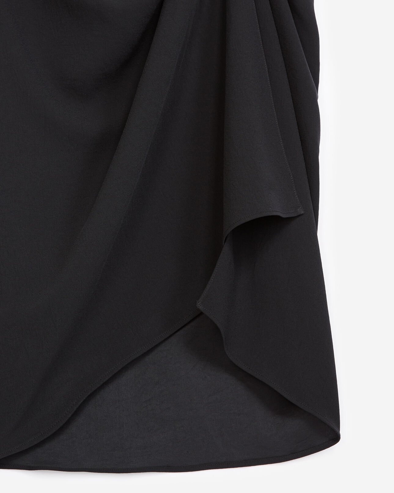 The Kooples WOMEN BLACK black satin wrap skirt with belt