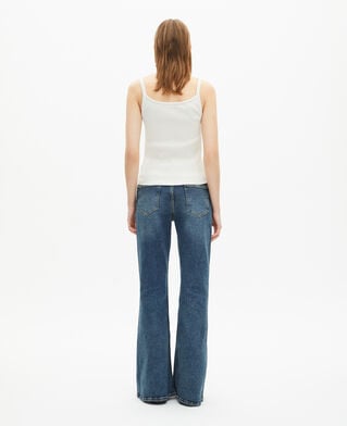 The Kooples WOMEN ECRU ribbed ecru tank top