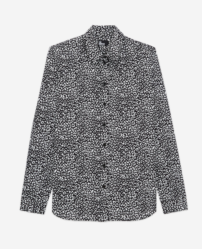 The Kooples F BLACK WHITE black leopard-print shirt