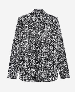 The Kooples F BLACK WHITE black leopard-print shirt
