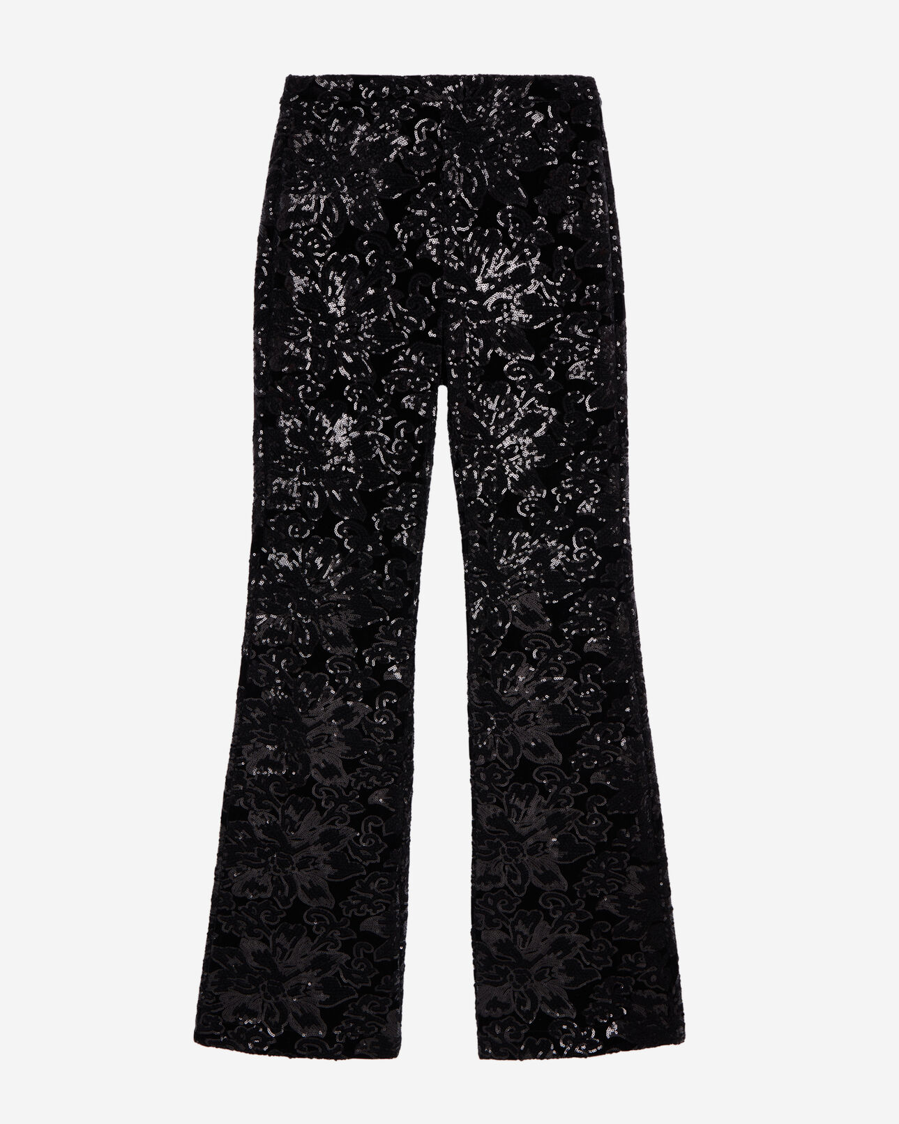 The Kooples DAMEN BLACK schwarze hose aus samt mit pailletten
