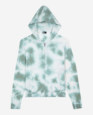 The Kooples MEN KAKI / WHITE merino wool tie and dye khaki cardigan