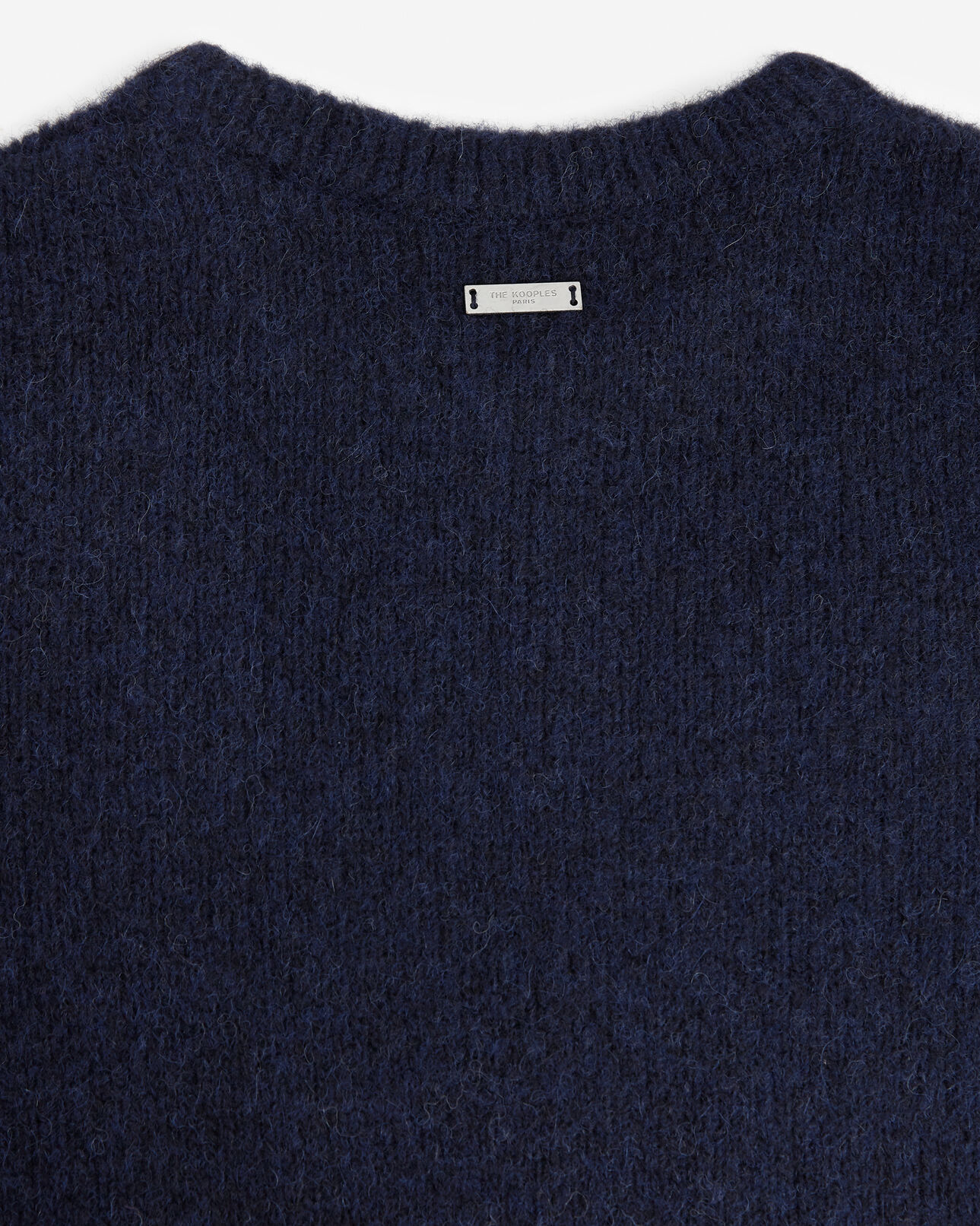 The Kooples WOMEN NAVY alpaca wool navy sweater with shoulder gather