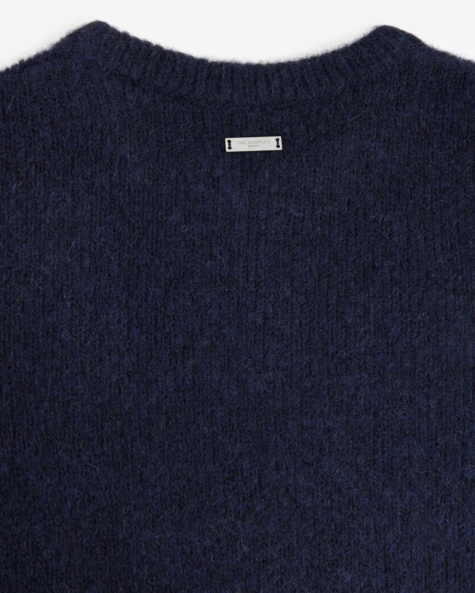 Alpaca wool navy sweater with shoulder gather, NAVY, hi-res image number null