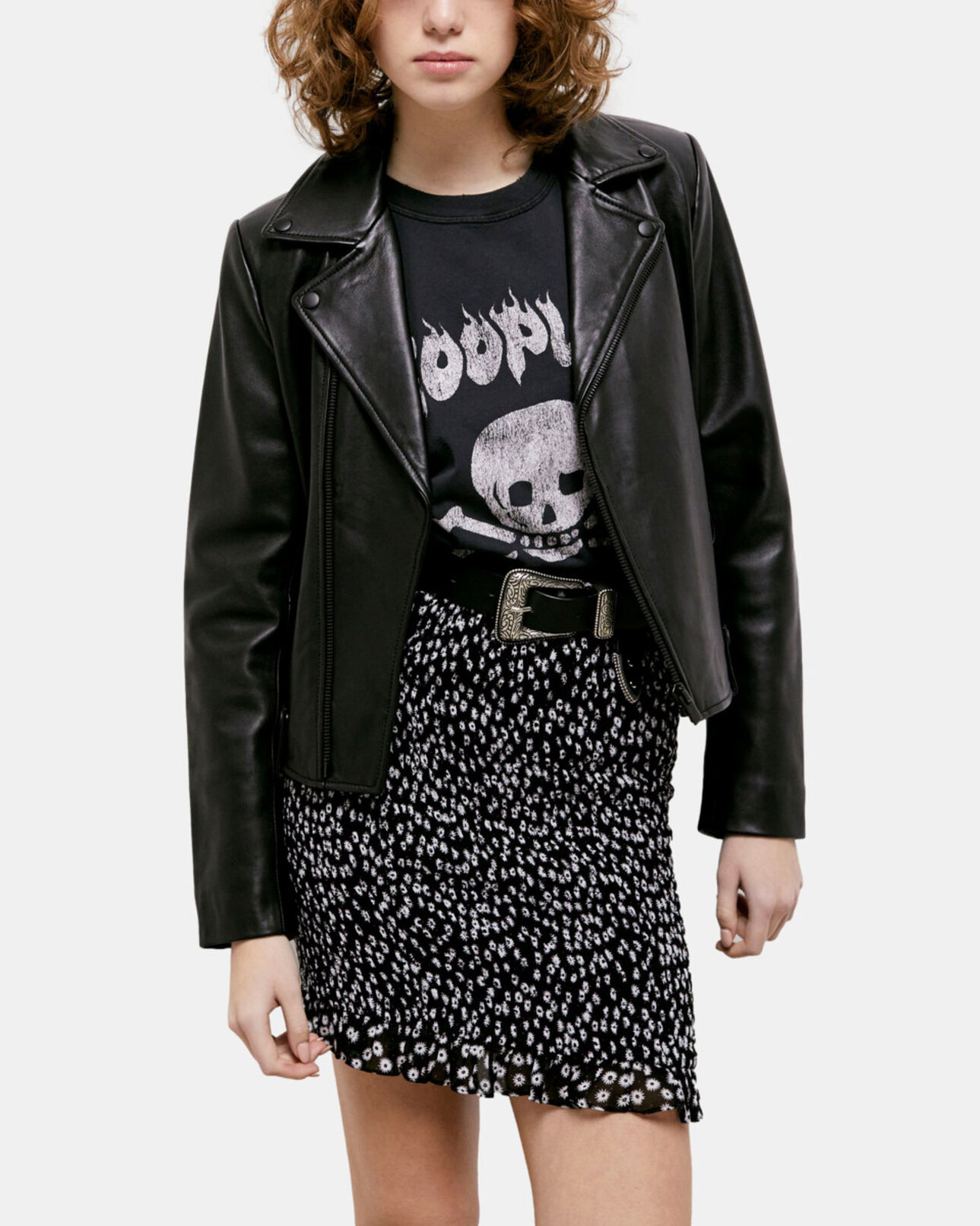 The Kooples FEMME BLACK WHITE jupe courte imprimée
