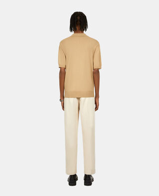 The Kooples H BEIGE brown knitted polo t-shirt
