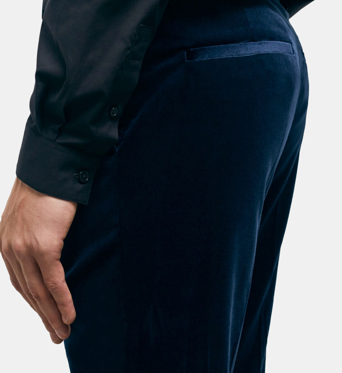 Blue velvet dress pants online